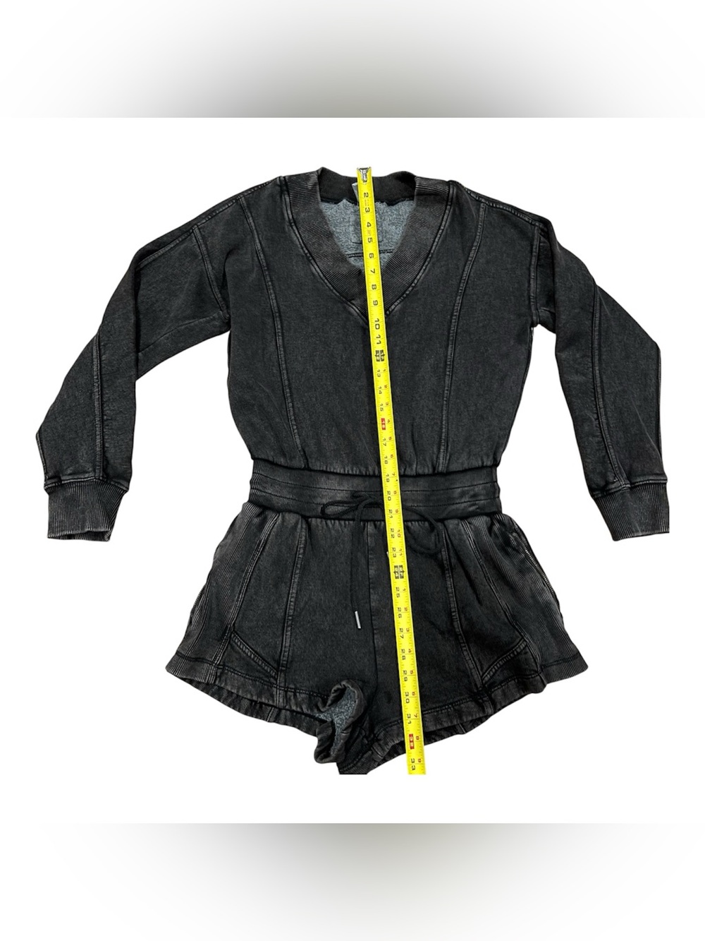 NWT Free People Movement Washed Black Romper XS Zipper Pockets - Picture 5 of 9